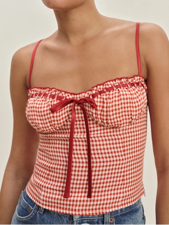 Reformation Tops - Like new 🍒 Reformation Andrea red gingham top